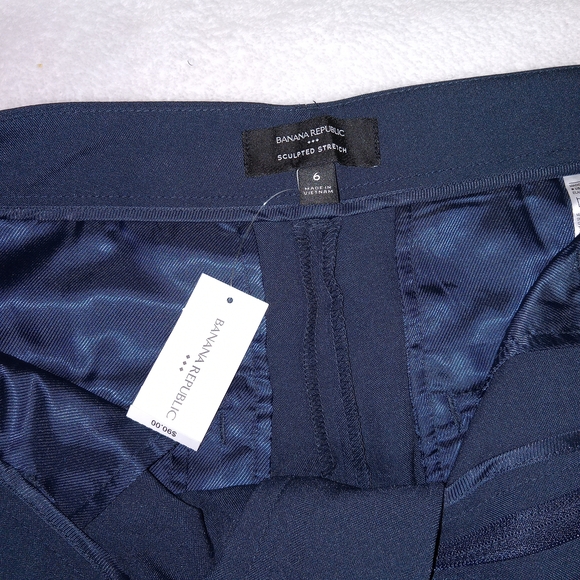 NWT Banana Republic Sculpted Stretch High Rise Straight Pants Sz 6 Prep Navy $90 - Picture 9 of 15
